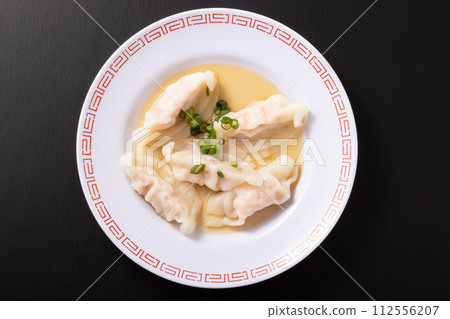 Sakura gyoza with shrimp and bamboo shoots Sakura gyoza with shrimp and bamboo shoots 112556207