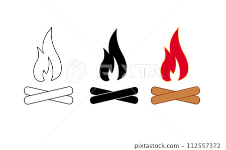Fire sign. Fire flame icon isolated on white background. Vector illustration Fire sign. Fire flame icon isolated on white background. Vector illustration 112557372