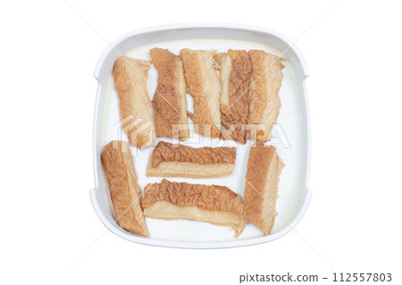 Fresh raw offal sliced on square plate isolated on white background, hot pot ingredients. Fresh raw offal sliced on square plate isolated on white background, hot pot ingredients. 112557803