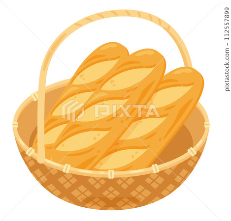 baguette in a basket 112557899