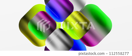 Metal colorful plates background. Vector Illustration For Wallpaper, Banner, Background, Card, Book Illustration, landing page 112558277