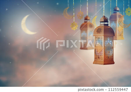 Ramadan Kareem greeting. Islamic lantern. Ramadan Kareem greeting. Islamic lantern. 112559447
