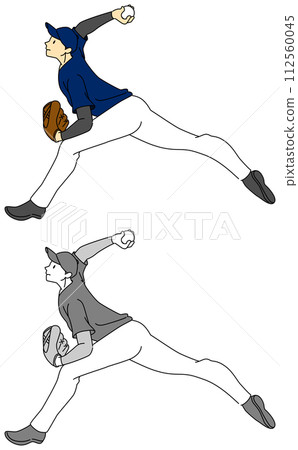 棒球運動員投球的插圖集 棒球運動員投球的插圖集 112560045