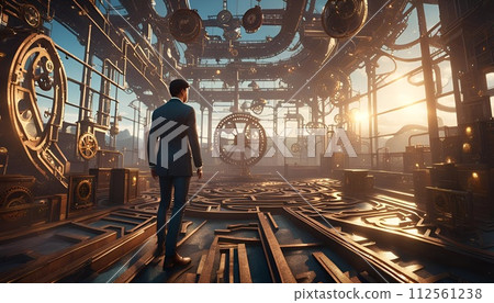 AI-generated content. Time Guardian Watching Over the Infinite. Generative AI 112561238