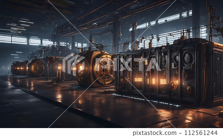 AI-generated content. Symphony of Steel: A Mechanical Ballet in the Warehouse. Generative AI 112561244