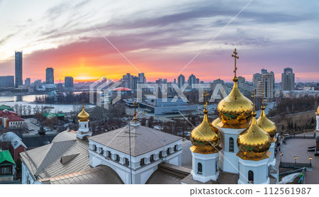 Church of St. Nicholas in Yekaterinburg. Aerial view 112561987