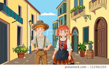 Children in Traditional European Attire 112562103