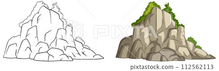 Rocky Cliff Before and After Vegetation 112562113