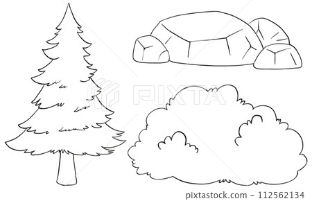 Forest Elements Vector Illustration Set Forest Elements Vector Illustration Set 112562134