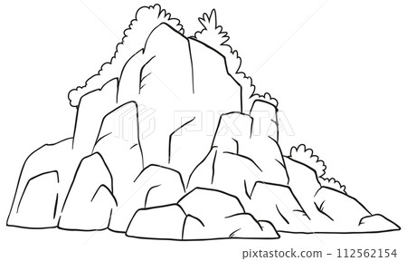 Monochrome Mountain Vector Illustration 112562154