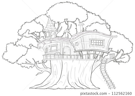 Enchanted Treehouse Fantasy Illustration Enchanted Treehouse Fantasy Illustration 112562160