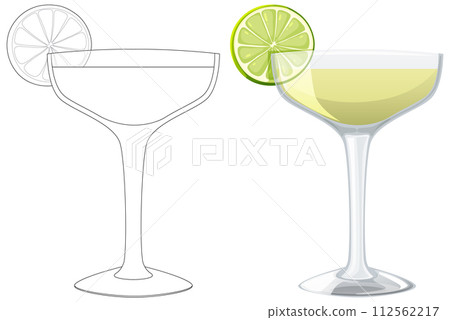 Citrus Cocktail Glass Illustration 112562217
