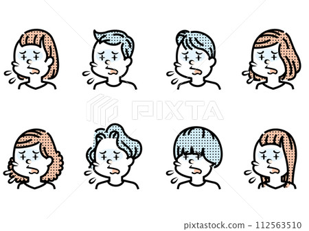 Illustration of a person coughing 112563510