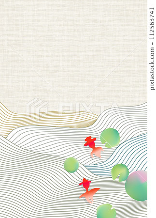 Goldfish summer Japanese pattern background Goldfish summer Japanese pattern background 112563741