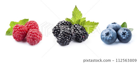 Set of sweet barries on white backgrounds 112563809