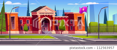 Hight school building in modern city 112563957