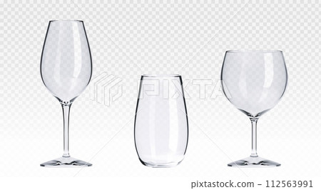 Transparent cocktail glass for alcohol drinks. Transparent cocktail glass for alcohol drinks. 112563991