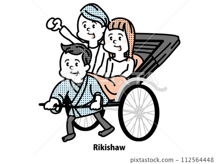 Rickshaw illustration (Japanese) Rickshaw illustration (Japanese) 112564448