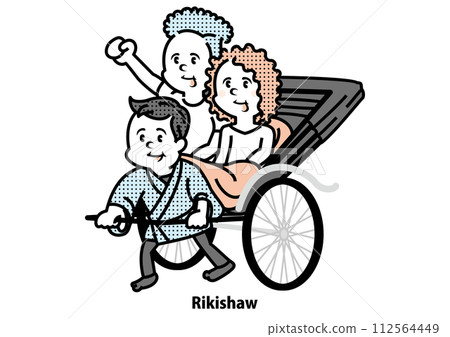 Rickshaw illustration (foreigner) Rickshaw illustration (foreigner) 112564449
