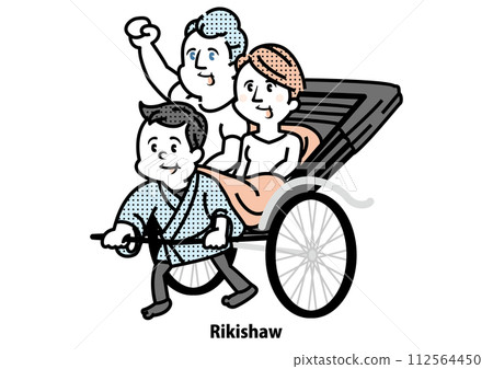 Rickshaw illustration (foreigner) Rickshaw illustration (foreigner) 112564450