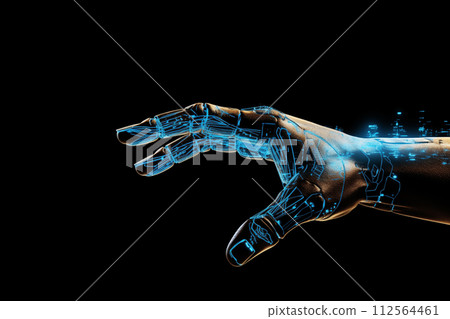 Virtual Digital hand of Artificial Intelligence. By generate Ai 112564461