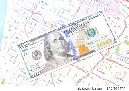 United States dollar (US$) 100 dollar bill featuring Benjamin Franklin United States dollar (US$) 100 dollar bill featuring Benjamin Franklin 112564731