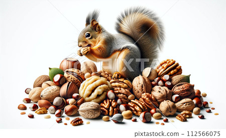 Healthy and delicious nuts, almonds, walnuts, cashews, macadamia beans, pistachios, chestnuts, pine nuts, peanuts, walnuts, mixed nuts, superfoods 112566075