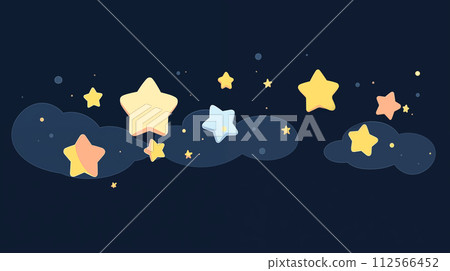 Hand drawn cartoon night starry sky illustration Hand drawn cartoon night starry sky illustration 112566452