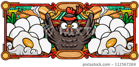 原创手绘卡通鸡蛋插画海报素材 112567269