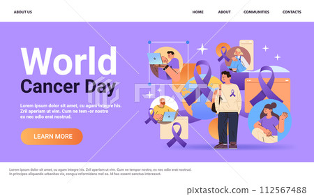 people discussing during online conference purple ribbon world cancer day breast disease awareness prevention poster 4 february people discussing during online conference purple ribbon world cancer day breast disease awareness prevention poster 4 february 112567488