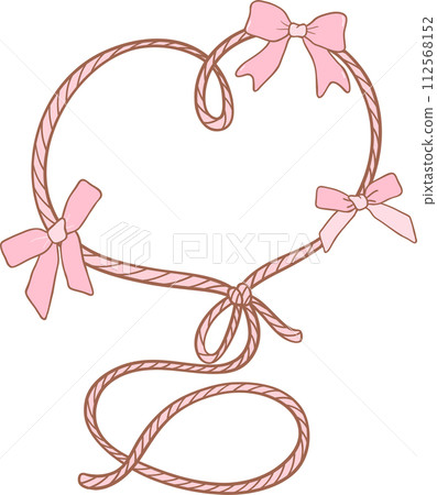 Coquette cowgirl with pink bow trendy element doodle hand drawing  112568152