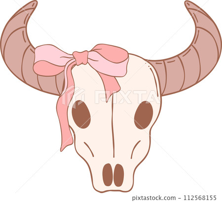 Coquette cowgirl with pink bow trendy element doodle hand drawing Coquette cowgirl with pink bow trendy element doodle hand drawing 112568155
