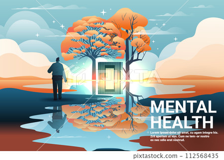 depressed man standing near open door between trees outdoor in park man suffering from psychological diseases anxiety depressed man standing near open door between trees outdoor in park man suffering from psychological diseases anxiety 112568435