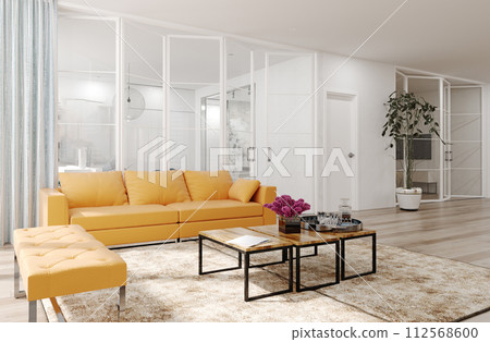 Modern living room interior. Modern living room interior. 112568600