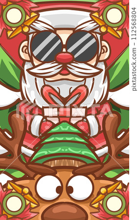 原创手绘卡通圣诞节插画海报素材 112568804