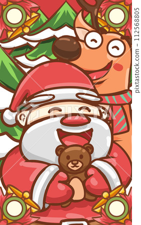 原创手绘卡通圣诞节插画海报素材 112568805