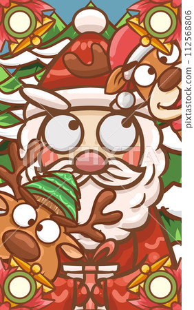 原创手绘卡通圣诞节插画海报素材 112568806