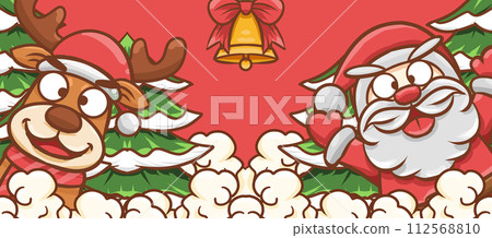 原创手绘卡通圣诞节插画海报素材 112568810