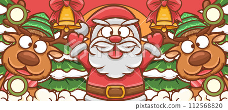 原创手绘卡通圣诞节插画海报素材 112568820