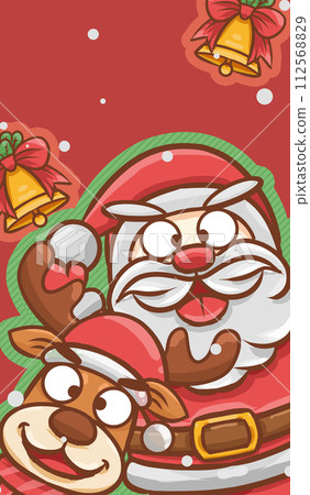 原创手绘卡通圣诞节插画海报素材 112568829