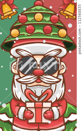 原创手绘卡通圣诞节插画海报素材 112568835