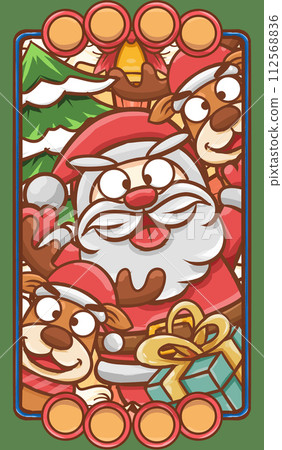 原创手绘卡通圣诞节插画海报素材 112568836