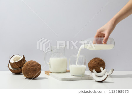 Coconut milk, concept of tasty and natural drink 112568975