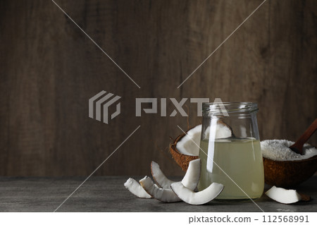 Coconut water, concept of tasty and natural coconut drink 112568991