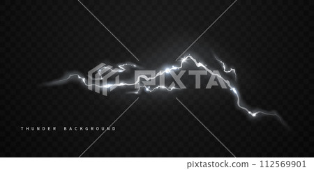 lightning light effect background realistic flash with lightning electric explosion vector illustration 112569901
