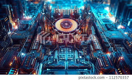 Artificial intelligence technology background. 112570357