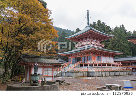 Hokke Sojiin East Tower of Enryakuji Temple in Otsu City, Shiga Prefecture, Japan. Hokke Sojiin East Tower of Enryakuji Temple in Otsu City, Shiga Prefecture, Japan. 112570926
