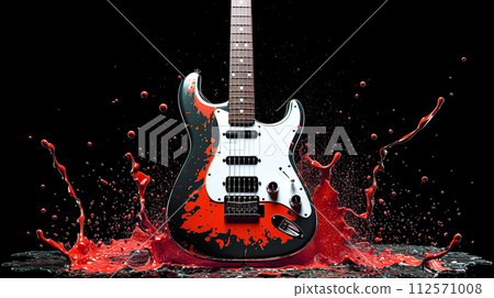 Modern colorful music background for festivals and concerts.Ai generated. 112571008