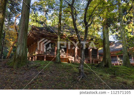 Jogyo-do hall in the west tower of Enryaku-ji Temple in Otsu City, Shiga Prefecture, Japan 112571105