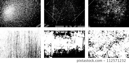 Black and white grunge. Distress overlay texture. Abstract surface dust and rough dirty wall background concept. Distress illustration simply place over object to create grunge effect. Vector EPS10. 112571232